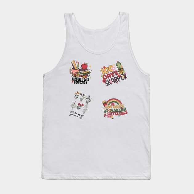 Colorful 100th Day Stickers Pack Tank Top by Yourfavshop600